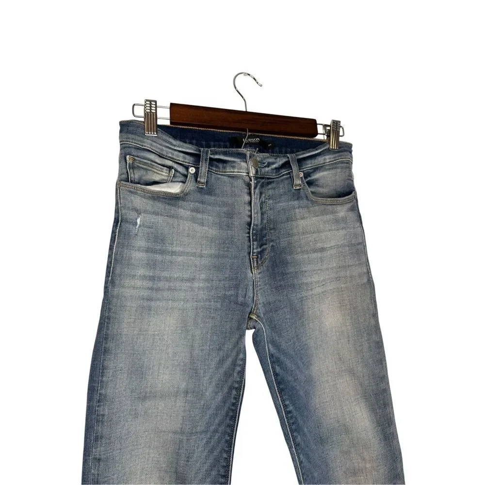 Hudson‎ Nico Cigarette Mid Rise Jeans in Outshine Raw Hem Size 27